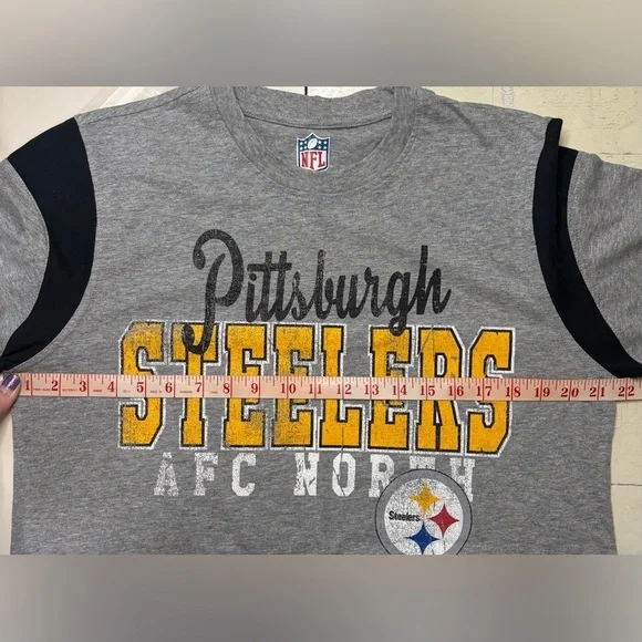 NFL Team Apparel Pittsburgh Steelers Long Sleeve T-shirt Size Medium New Grey - Picture 3 of 6